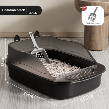 Oversized Cat Litter Box with High Fence – Extra Large, Anti-Splash Cat Toilet for Clean and Comfortable Use - PAWORAH