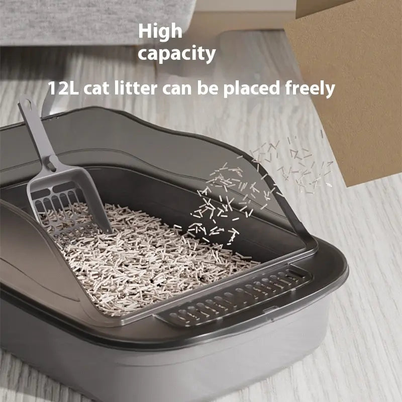 Oversized Cat Litter Box with High Fence – Extra Large, Anti-Splash Cat Toilet for Clean and Comfortable Use - PAWORAH