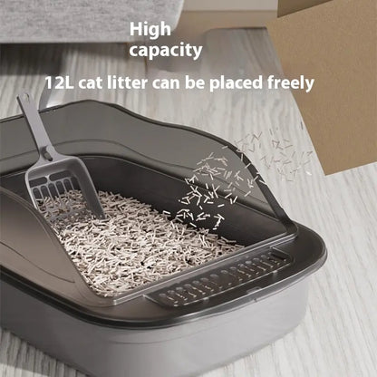 Oversized Cat Litter Box with High Fence – Extra Large, Anti-Splash Cat Toilet for Clean and Comfortable Use - PAWORAH
