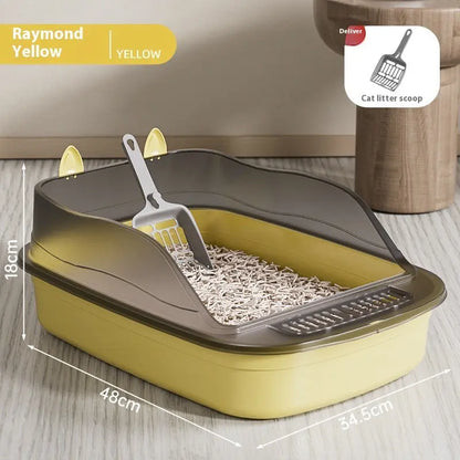 Oversized Cat Litter Box with High Fence – Extra Large, Anti-Splash Cat Toilet for Clean and Comfortable Use - PAWORAH