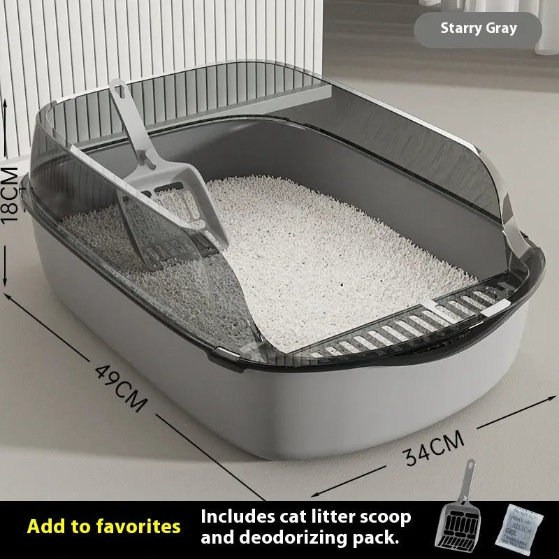 Oversized Cat Litter Box with High Fence – Extra Large, Anti-Splash Cat Toilet for Clean and Comfortable Use - PAWORAH
