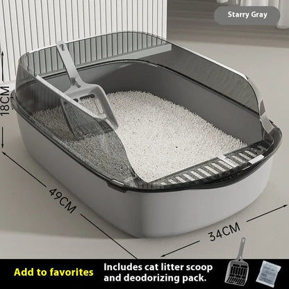 Oversized Cat Litter Box with High Fence – Extra Large, Anti-Splash Cat Toilet for Clean and Comfortable Use - PAWORAH
