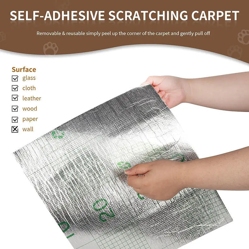 Self-Adhesive Cat Scratch Mat – Protects sofas and walls from scratches. Easy to apply, trimmable, and perfect for cats to sharpen their claws. - PAWORAH